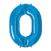 34 Inch Sapphire Blue Oversized Foil Balloon Numbers 0-9 0